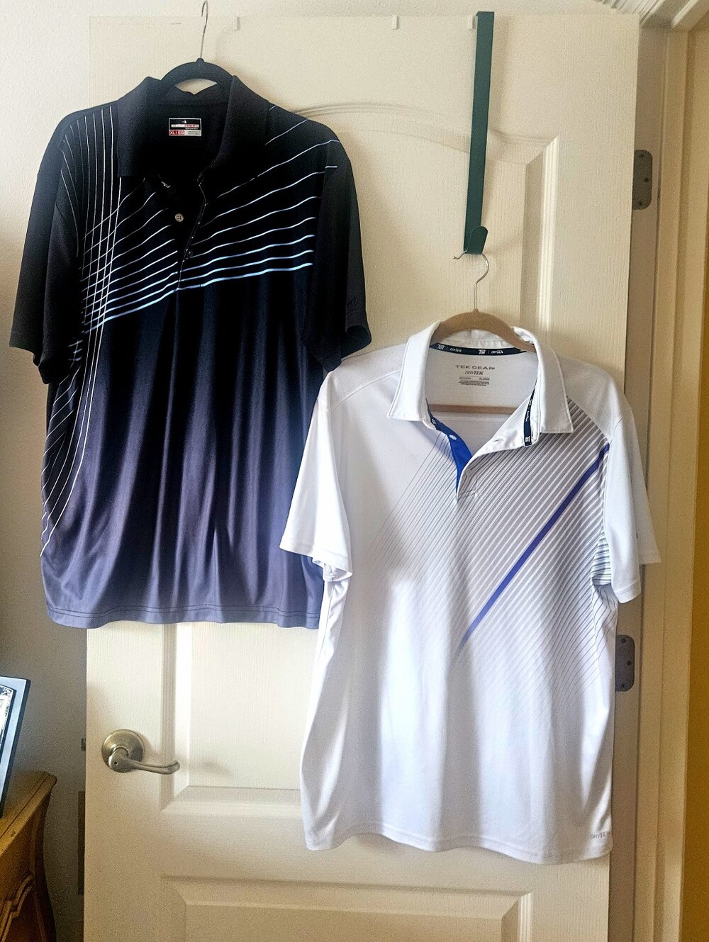 Grand Slam & Tek gear Golf Shirts Both XL Black Grey & White Gray Blue